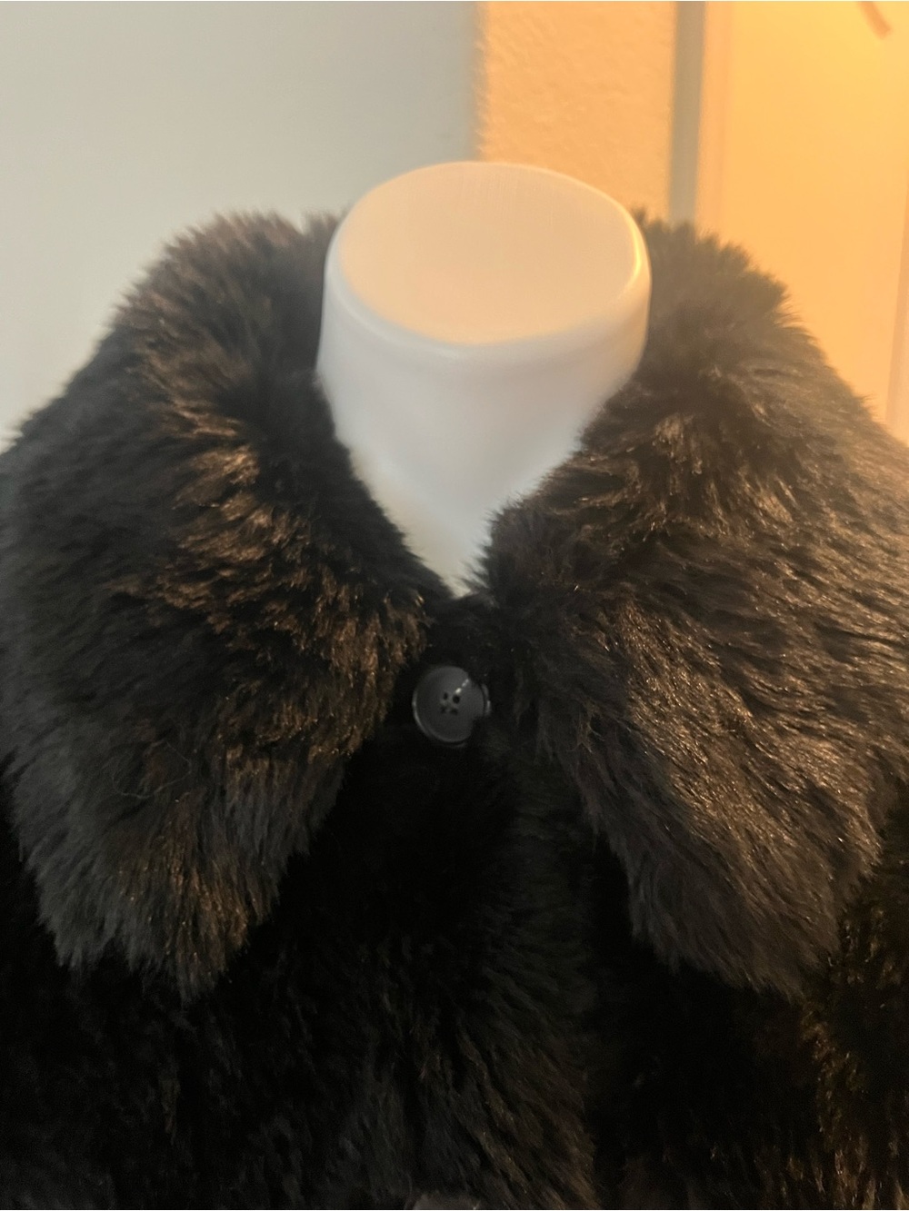 FREE PEOPLE Black Faux Fur Coat size MEDIUM NEW with tags NWT - Picture 12 of 13